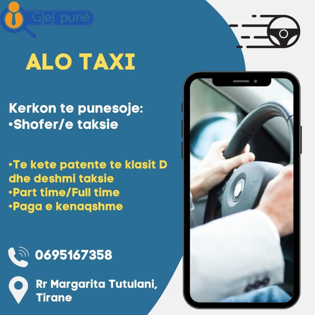 ALO TAXI kerkon SHOFER/E taksie